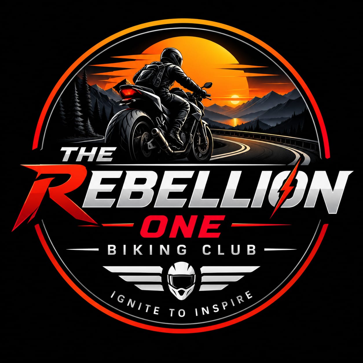 The Rebellion One Biking Club emblem — Ignite to Inspire